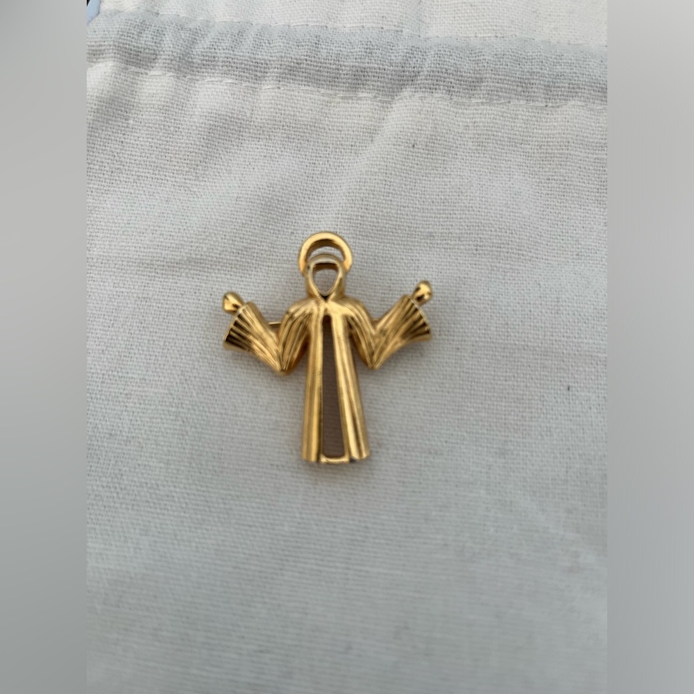 Vintage D’Orlan Angel Brooch 22K Gold Plated 1980s